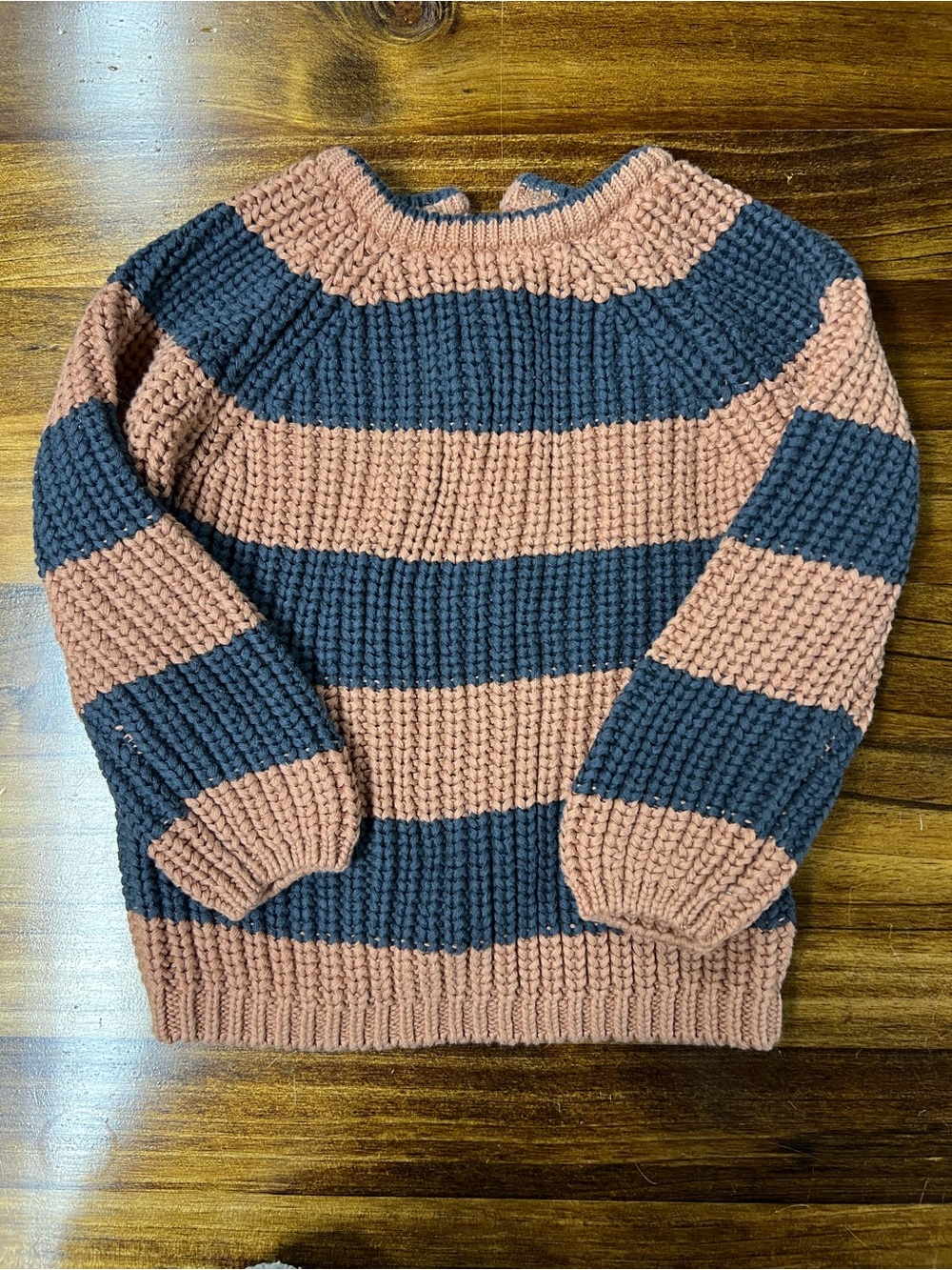 H&M Stripe Knit Sweater - Rust and Charcoal